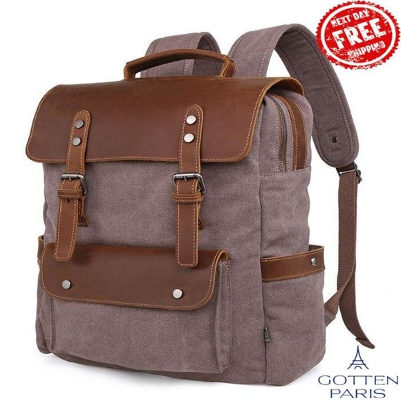 TSD BRAND Valley Hill Canvas Backpack Brown Women\'s Bag main image 5
